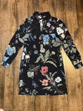 100% SILK floral dress made in ITALY Size M-L